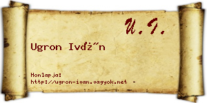 Ugron Iván névjegykártya