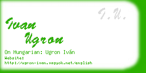 ivan ugron business card